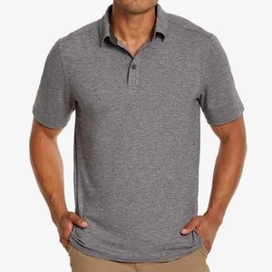 G.H.Bass Men's Gray Heather Short Sleeve Jersey Polo Shirt Size XL